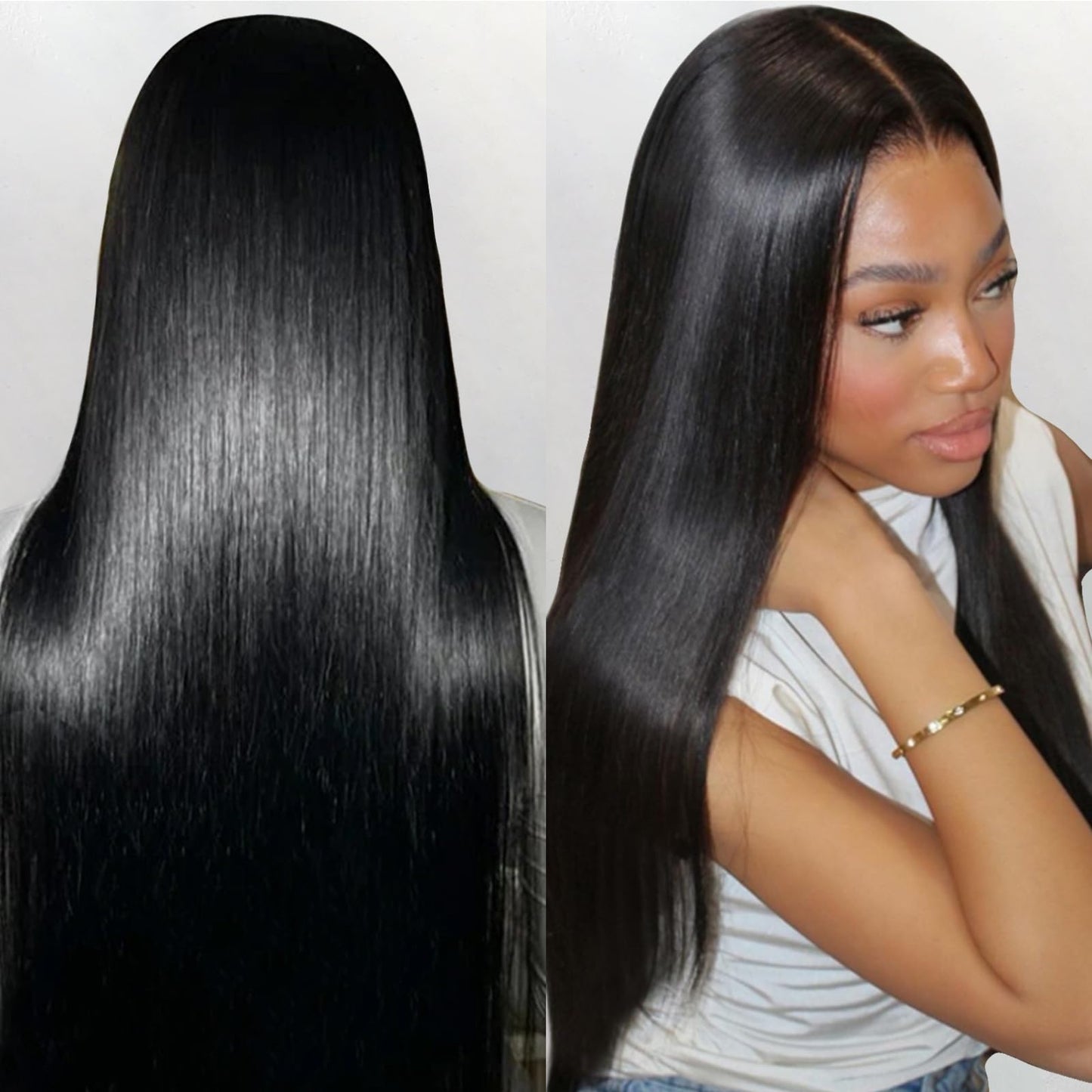 GOIHA 26 inch 13x6 HD Lace Front Human Hair Wig 200 Density 12A Virgin Hair Straight Lace Frontal Wig Pre Plucked with Baby Hair Glueless Wigs for Black Women Natural Color