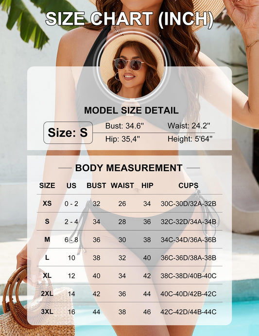 BMJL Womens Bikini Sets Sexy Two Piece Halter Swimsuits String Cutout Bathing Suit Swim Suits 2025(M,Hot Pink