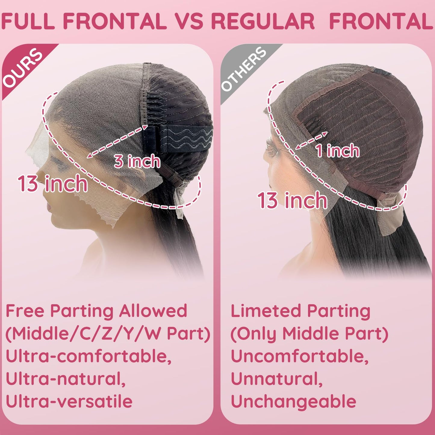 GOIHA 26 inch 13x6 HD Lace Front Human Hair Wig 200 Density 12A Virgin Hair Straight Lace Frontal Wig Pre Plucked with Baby Hair Glueless Wigs for Black Women Natural Color
