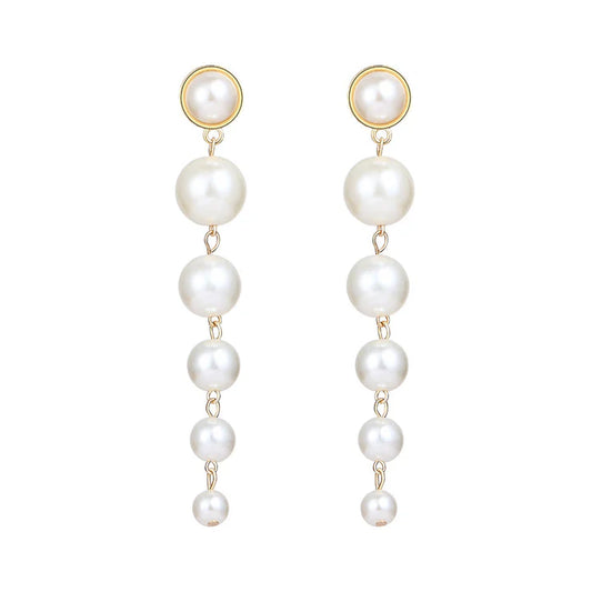 Vintage Pearl Creative Simple Pearl Long Earrings
