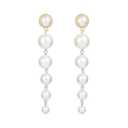 Vintage Pearl Creative Simple Pearl Long Earrings